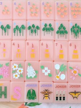 Peach and Pine Mahjong Set